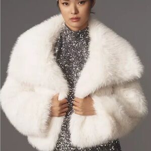 Maeve Faux-Fur Cropped Jacket, size L